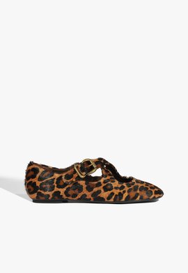 Sapatilha Myriam Flat Couro Animal Print