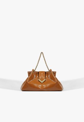 Bolsa Mini Hobo Cloud Couro Marrom
