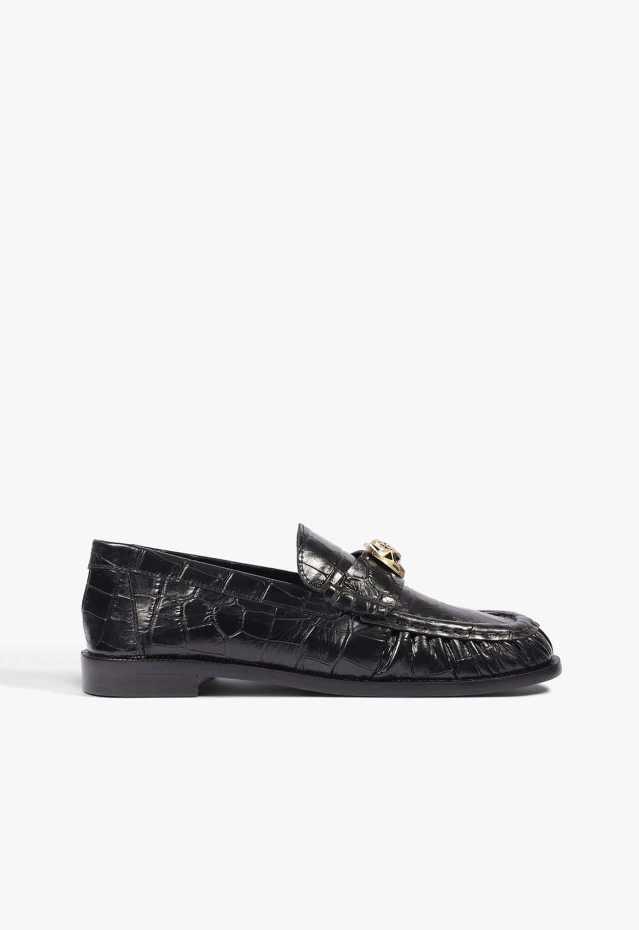 Mocassim Leoness Couro Croco Preto | Schutz