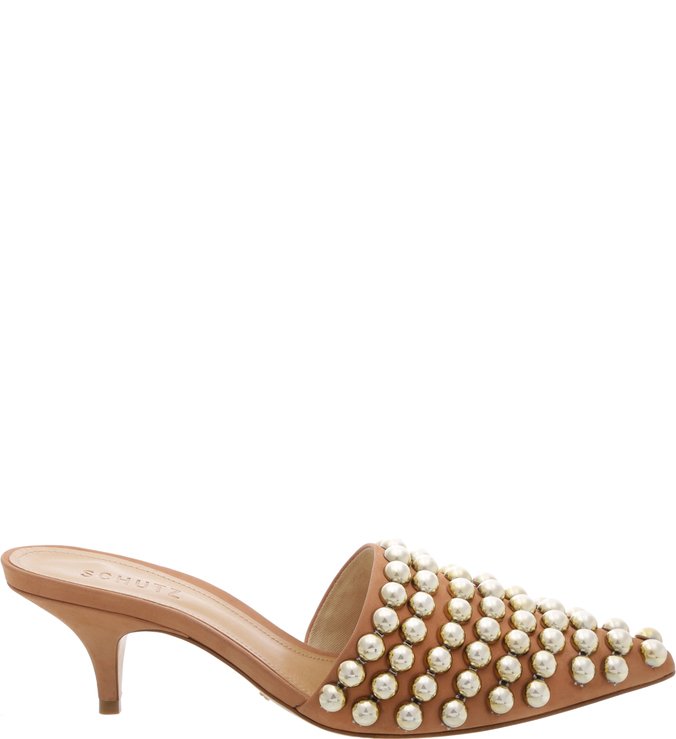Mule Kitten Heel Studs Toasted