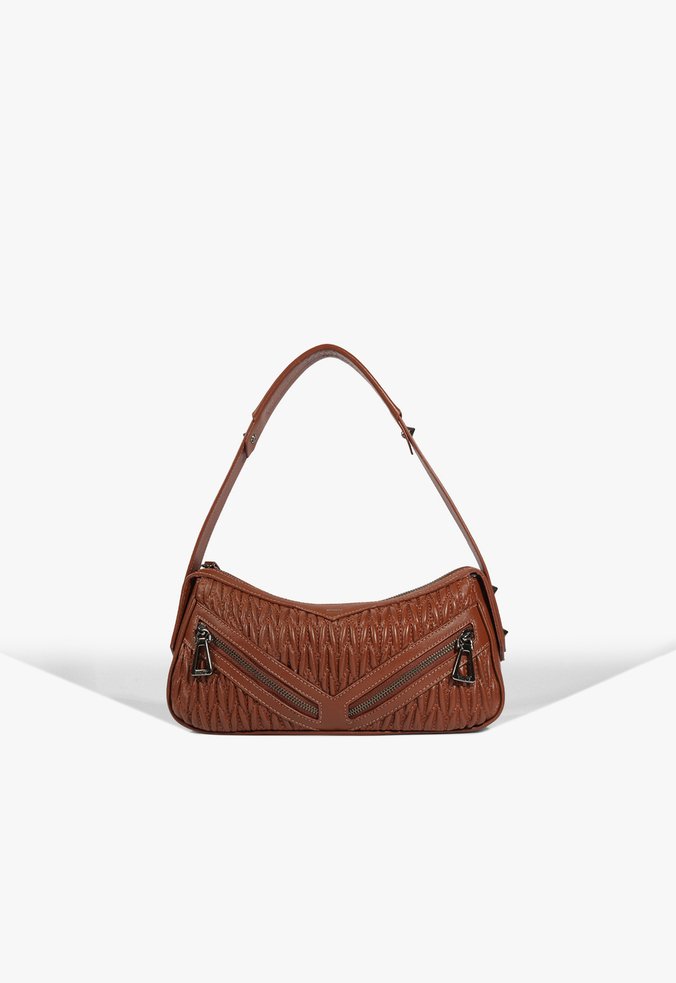 Vista 3 Bolsa Tiracolo Suki Pequena Couro Schutz Schutz BR Marrom Schutz BR Marrom