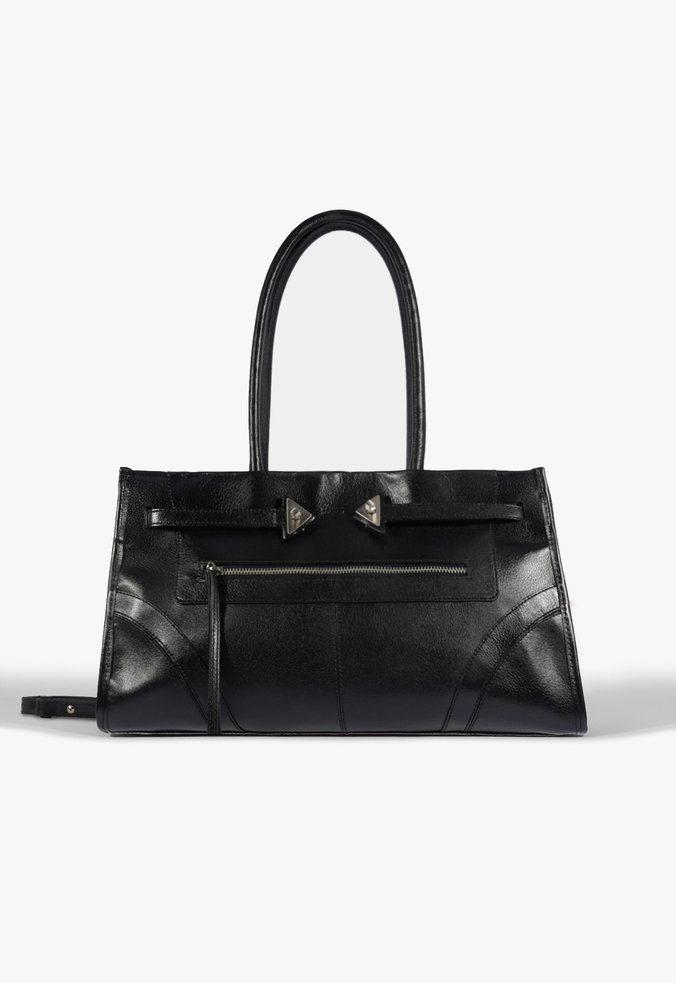 Bolsa Tote Média Brat Couro Preta