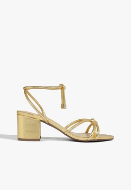 Sandália Block Heel Trama GOLD