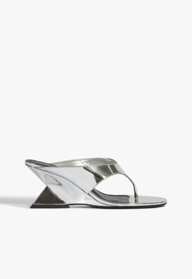 Sandália Mule Betsy Couro Prata