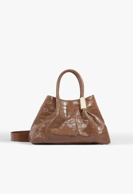 Bolsa Tote Couro Croco Caramelo