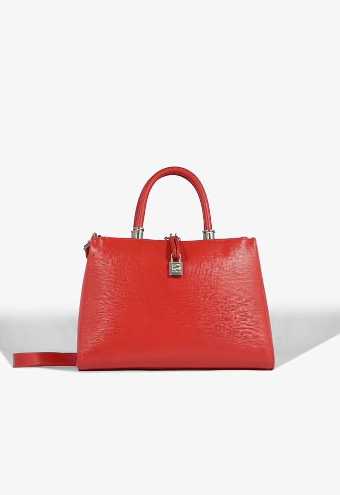 Bolsa Tote Lorena Top Handle Grande Couro Vermelho