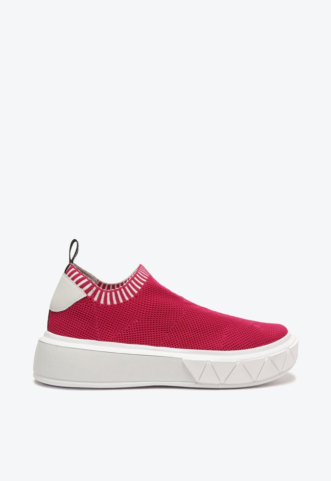 Tênis Slip On Tecido Rosa