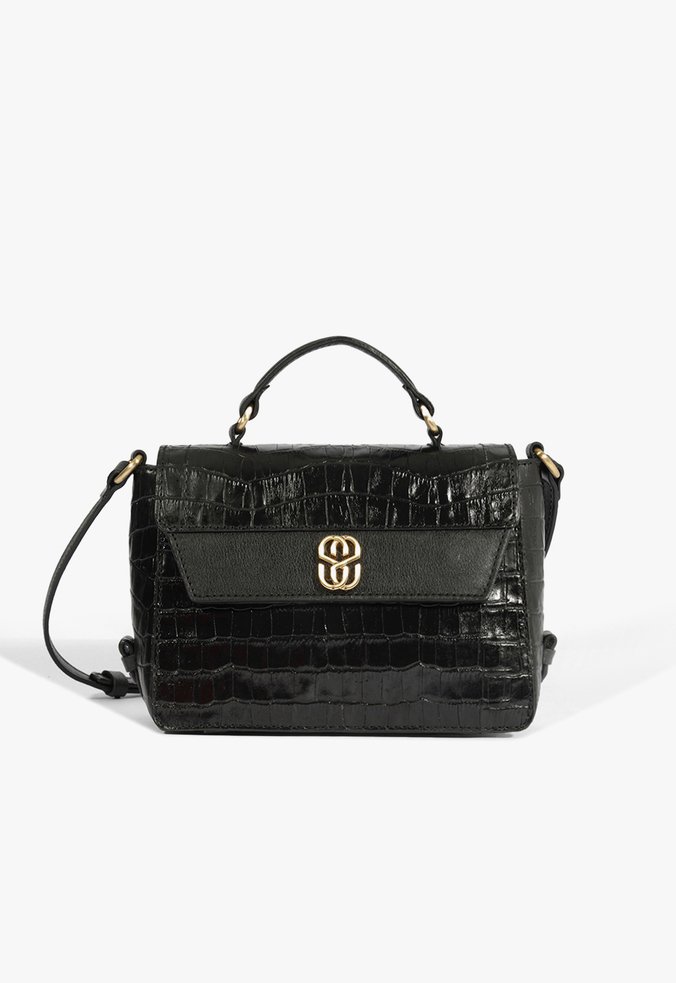Bolsa Média Croco Preta