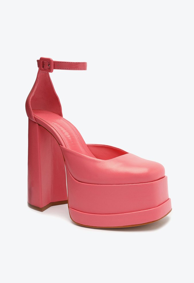 Sandália Meia Pata Couro Rosa Sandália Meia Pata Couro Rosa