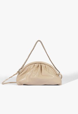 Bolsa Pouch Grande Buzz Couro Bege