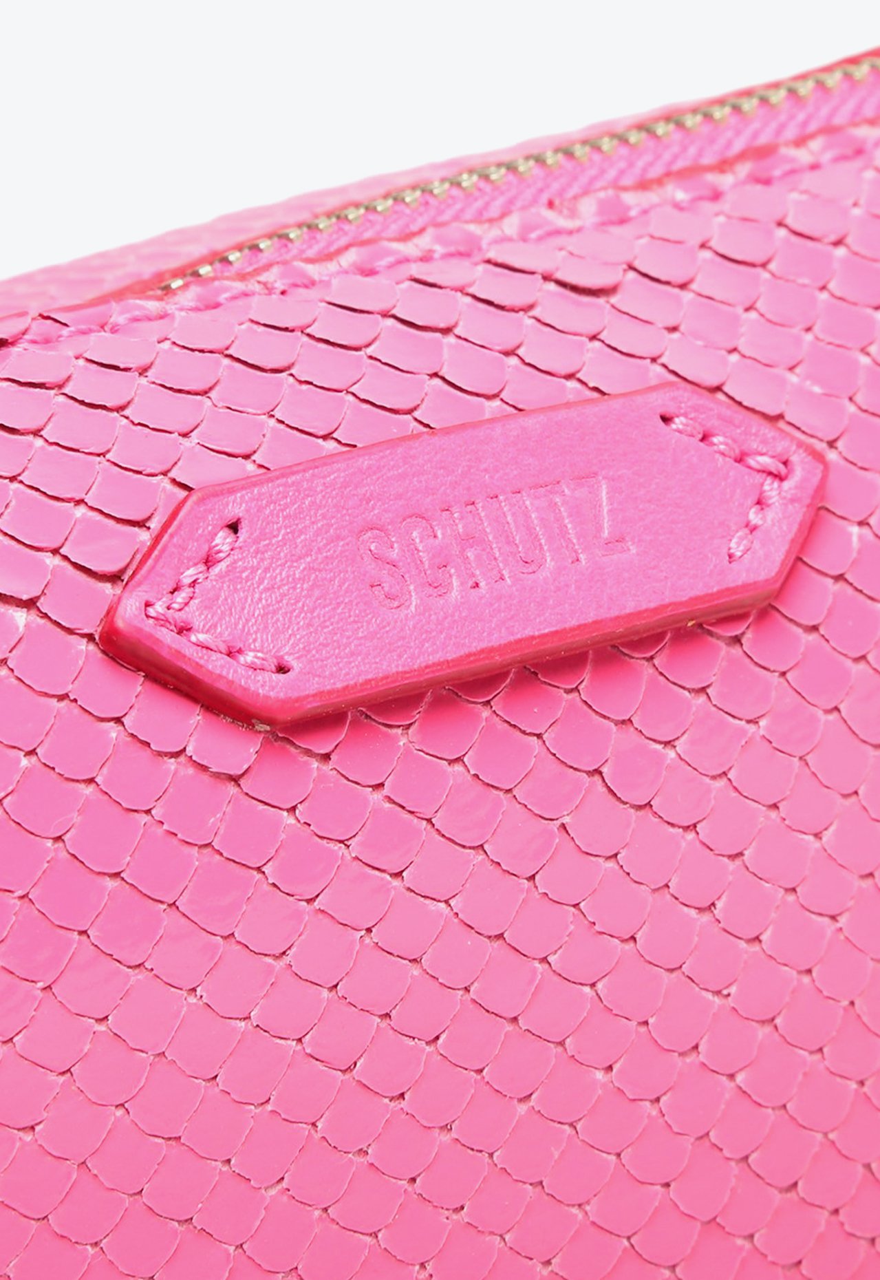 Bolsa Tiracolo Grande Emmy Couro Snake Pink | Schutz