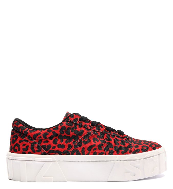 Tênis Mauli com Salto Animal Print Vermelho