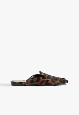 Sandália Mule Comfy Suede Animal Print