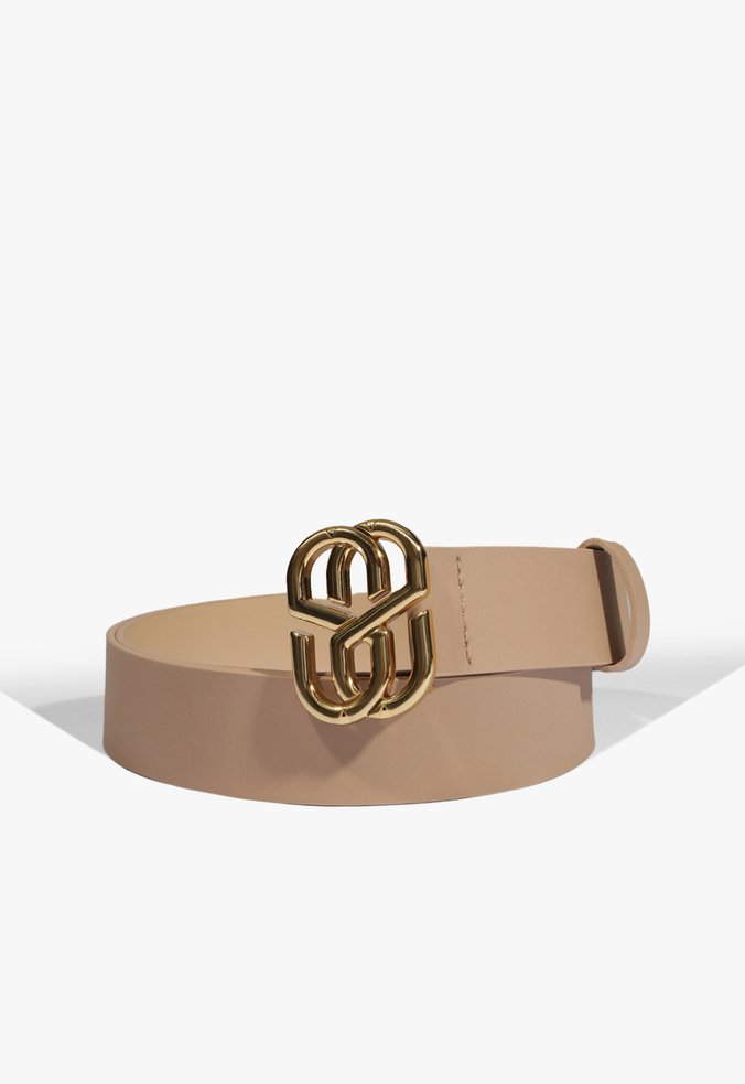 Cinto Emblem Couro Bege