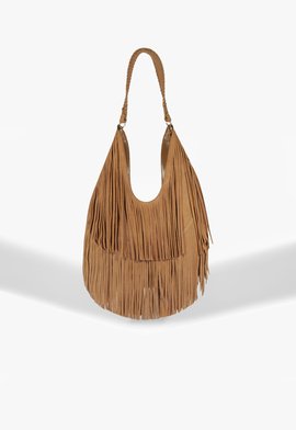 Bolsa Hobo Grande Iron Suede Bege