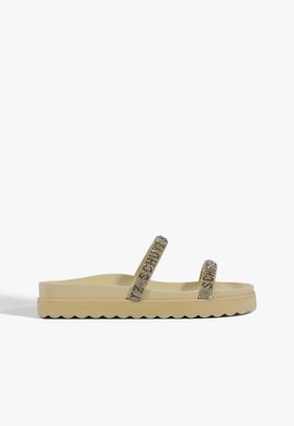 Sandália Papete Brilho Nude