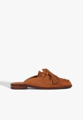 Mule Mocassim Kim Nobuck Camurça Caramelo | Schutz