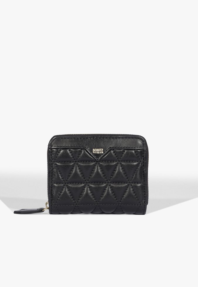 Carteira Pequena Couro Matelassê Preta