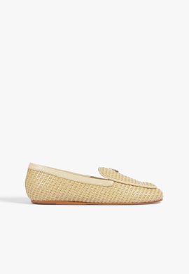 Mocassim Couro Trama Bege