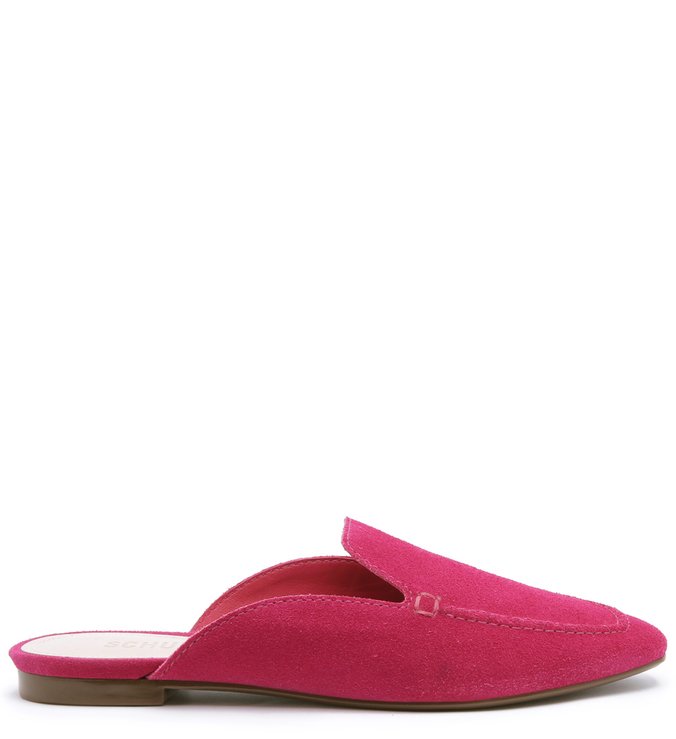 Flat Mule Comfy Suede Rosa