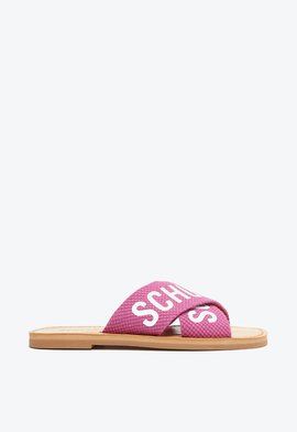 Sandália Rasteira de X Schutz Logo Roxa Escuro