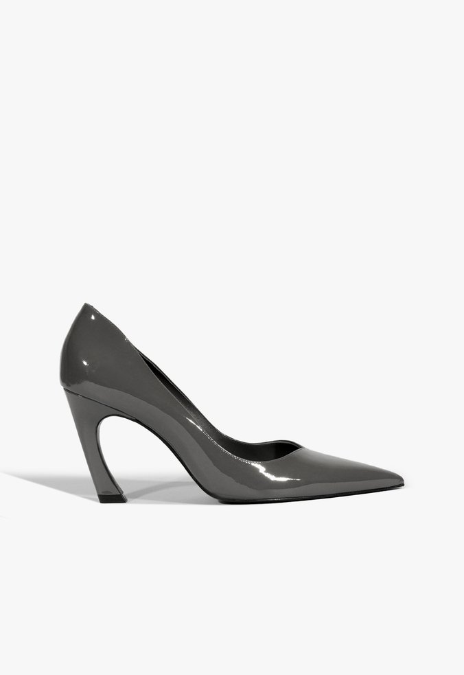 Scarpin Lexi Couro Cinza