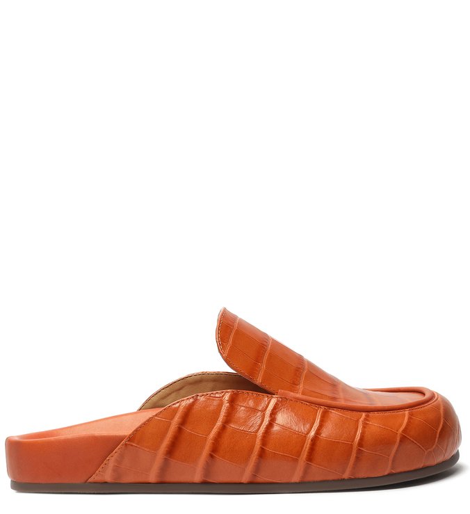 Sapato Mule Clog Claire Croco Ocre
