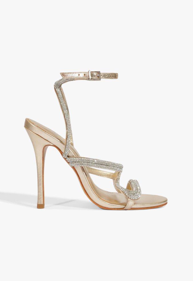 Sandália Lyra Strass Dourada