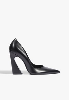 Scarpin Lexi Block Salto Alto Couro Preta