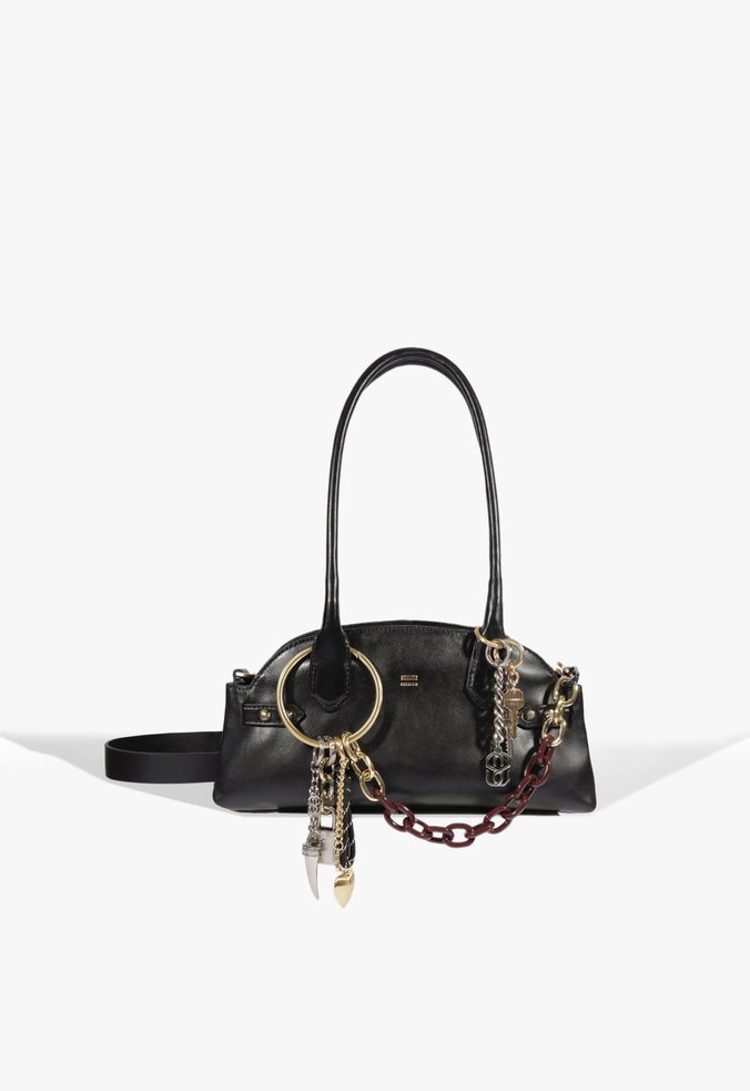 Bolsa Tote Baguete Broadway Pequena Couro Preta