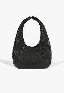 Bolsa Vena Hobo Couro Preta