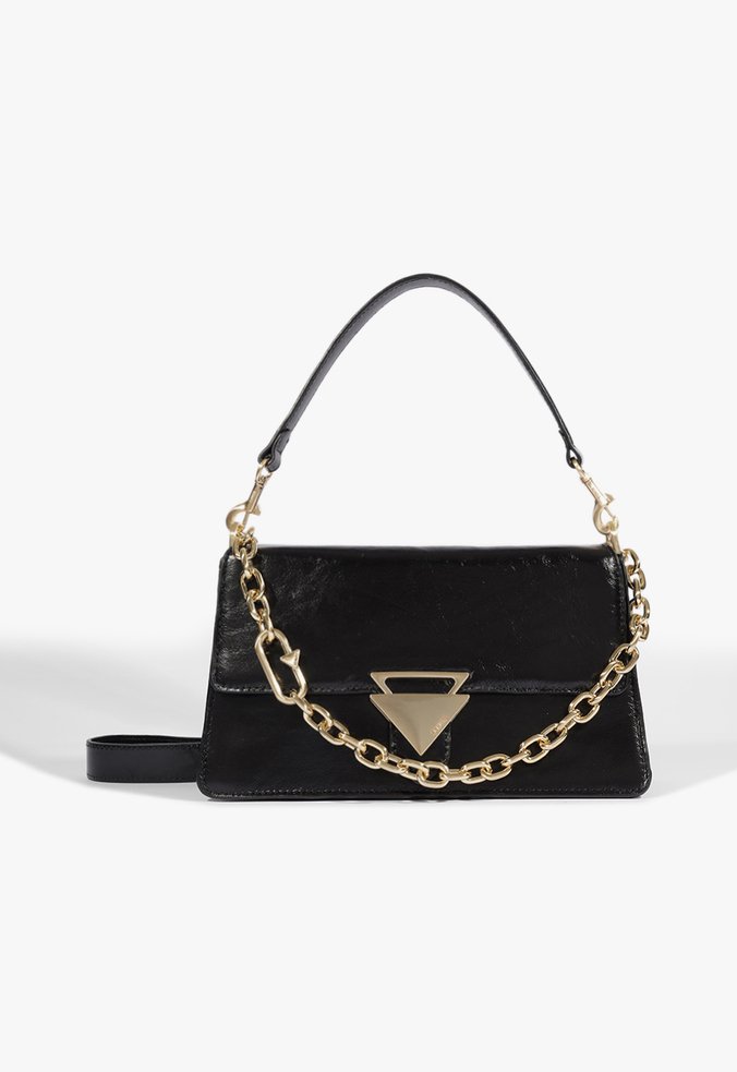 Bolsa Abby Shoulder Média Couro Preta | Schutz
