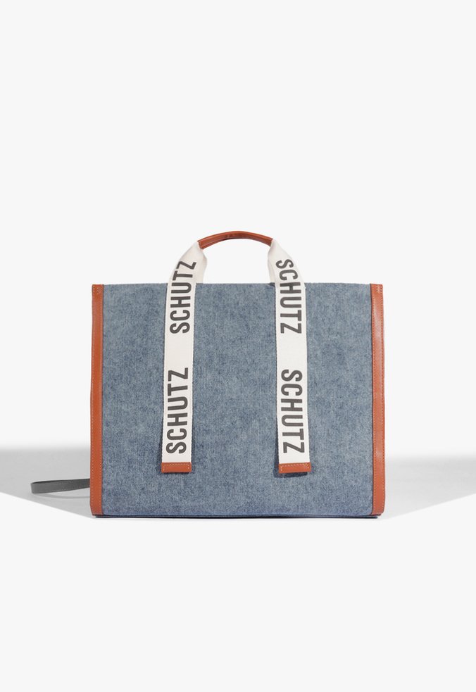 Bolsa Shopping Schutz Lona Azul