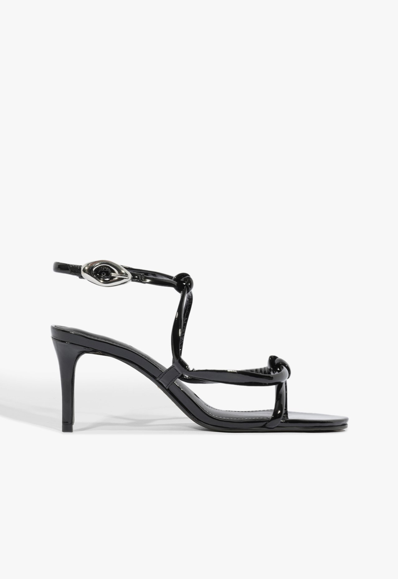 Sandália Salto Glam Curves Couro Preta | Schutz