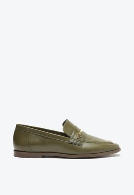 Mocassim Desmond Triangle Couro Verde-Militar