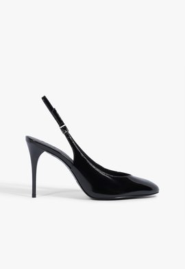 Slingback Verniz Preto