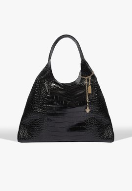 Bolsa Hobo Agnes Grande Couro Preta