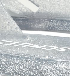 Sandália Rasteira de X Logo Schutz Jelly Glitter Prata