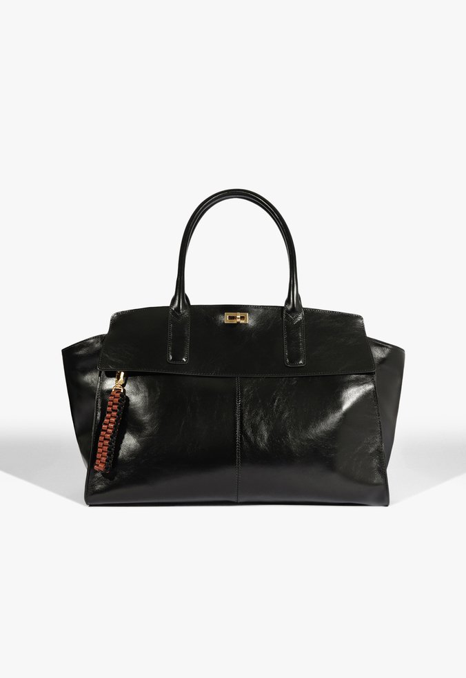 Bolsa Tote Grande Couro Preta