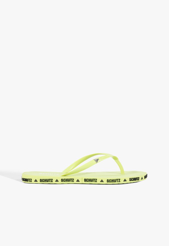 Sandália Rasteira Schutz Logo Verde
