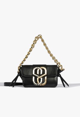 Bolsa Shoulder Pequena Bold Couro Preta