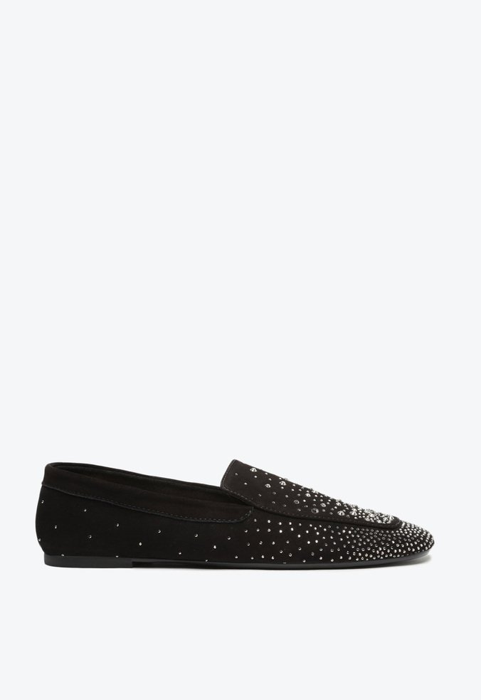 Mocassim  Suede Brilho Preto