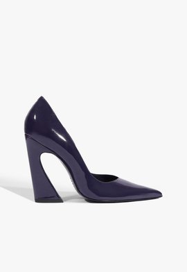 Scarpin Lexi Block Verniz Couro Azul