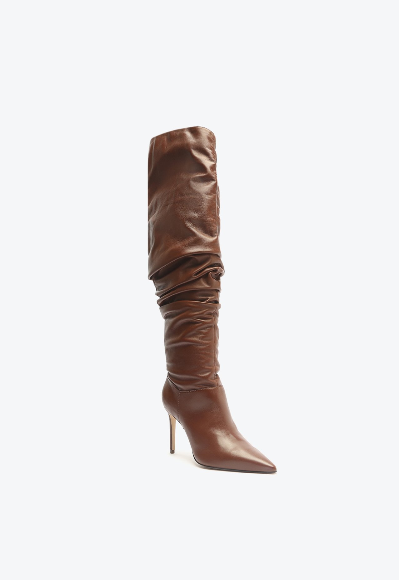 Bota over 2025 couro marrom