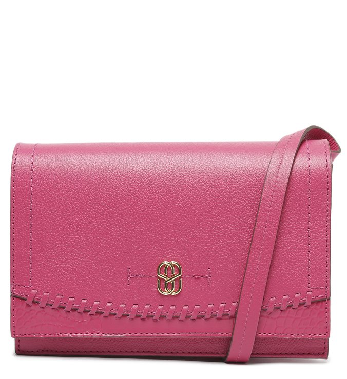 Bolsa Tiracolo Pequena Tamis Couro Rosa