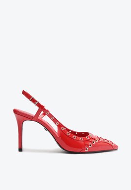 Sapato Scarpin Slingback Verniz Vermelho