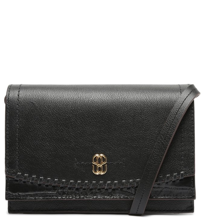 Bolsa Tiracolo Pequena Tamis Couro Preta