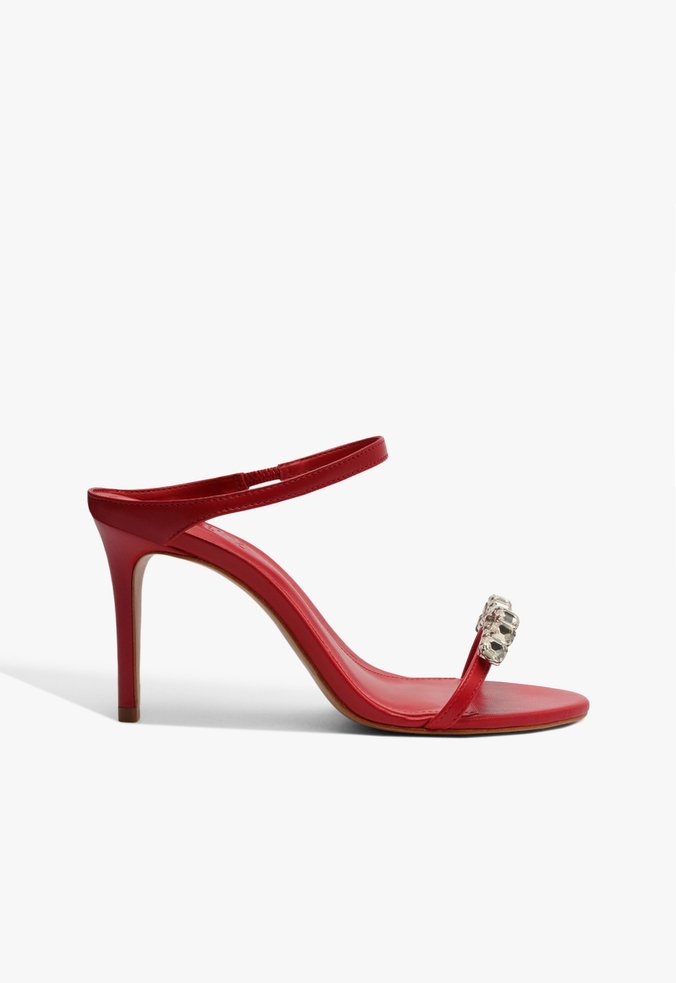 Sandália Salto Alto Crystal Vermelha