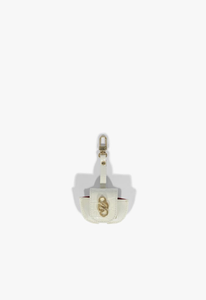 Porta Airpod Couro Branco