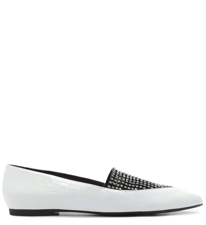 Loafer Crystal Glam Verniz White Loafer Crystal Glam Verniz White